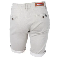 BLAGGIO Bermuda chino coton stretch armuré Varen Homme BLANC ECRU