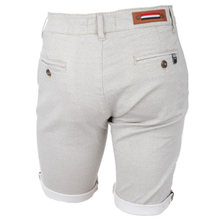 BLAGGIO Bermuda chino coton stretch armuré Varen Homme BLANC ECRU