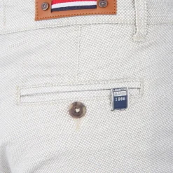 BLAGGIO Bermuda chino coton stretch armuré Varen Homme BLANC ECRU