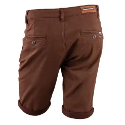 BLAGGIO Bermuda chino coton stretch armuré Varen Homme MARRON FONCE New