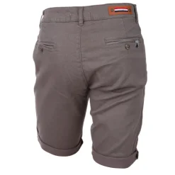 BLAGGIO Bermuda chino coton stretch armuré Varen Homme GRIS FONCE Sale