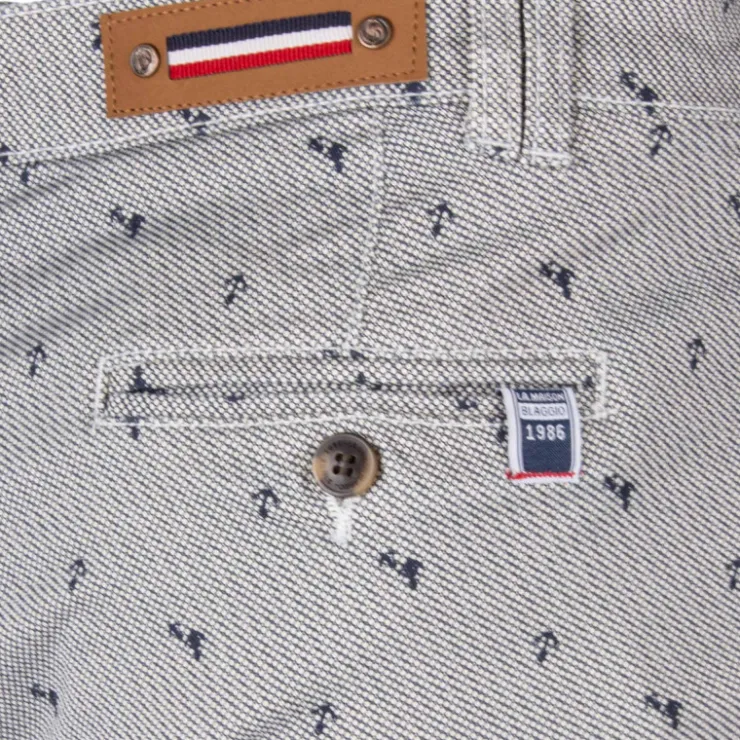 BLAGGIO Bermuda chino imprime valon Homme BLANC Outlet