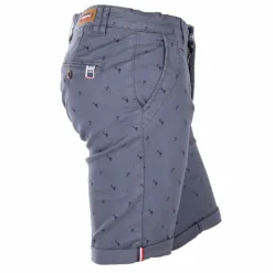 BLAGGIO Bermuda chino imprime valon Homme BLEU PETROLE Clearance