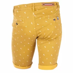 BLAGGIO Bermuda chino imprime valon Homme JAUNE Sale
