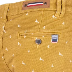 BLAGGIO Bermuda chino imprime valon Homme JAUNE Sale