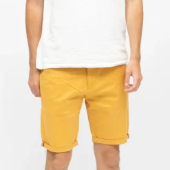 BLAGGIO Bermuda chino venili coton stretch fermeture éclair Homme JAUNE Hot