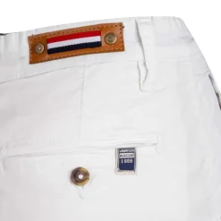 BLAGGIO Bermuda chino venili coton stretch popeline revers gansé bouton Homme BLANC Clearance