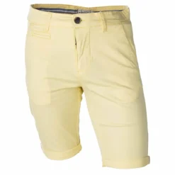 BLAGGIO Bermuda chino venili coton stretch fermeture éclair Homme JAUNE CLAIR New
