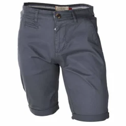 BLAGGIO Bermuda chino venili coton stretch fermeture éclair Homme GRIS FONCE