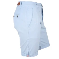 BLAGGIO Bermuda chino venili coton stretch popeline revers gansé bouton Homme BLEU CLAIR Online