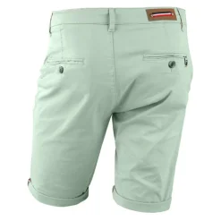 BLAGGIO Bermuda chino venili coton stretch fermeture éclair Homme VERT CLAIR Hot