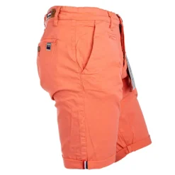BLAGGIO Bermuda chino venili coton stretch popeline revers gansé bouton Homme ORANGE CLAIR Discount