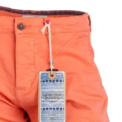 BLAGGIO Bermuda chino venili coton stretch popeline revers gansé bouton Homme ORANGE CLAIR Discount