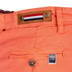 BLAGGIO Bermuda chino venili coton stretch popeline revers gansé bouton Homme ORANGE CLAIR Discount