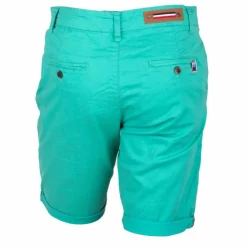 BLAGGIO Bermuda chino venili coton stretch popeline revers gansé bouton Homme VERT