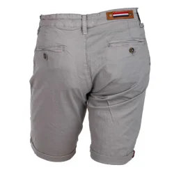 BLAGGIO Bermuda chino venili coton stretch popeline revers gansé bouton Homme GRIS CLAIR Sale