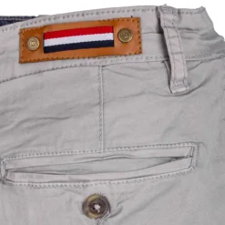 BLAGGIO Bermuda chino venili coton stretch popeline revers gansé bouton Homme GRIS CLAIR Sale