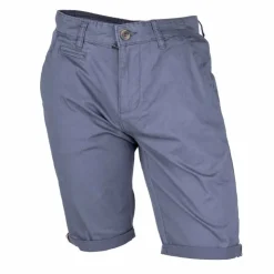 BLAGGIO Bermuda chino venili coton stretch popeline revers gansé bouton Homme BLEU PETROLE Best