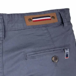BLAGGIO Bermuda chino venili coton stretch popeline revers gansé bouton Homme BLEU PETROLE Best