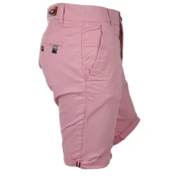 BLAGGIO Bermuda chino venili coton stretch popeline revers gansé bouton Homme ROSE New