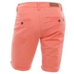 BLAGGIO Bermuda chino venili coton stretch fermeture éclair Homme ORANGE CLAIR Hot