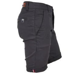 BLAGGIO Bermuda chino venili coton stretch popeline revers gansé bouton Homme GRIS FONCE Sale