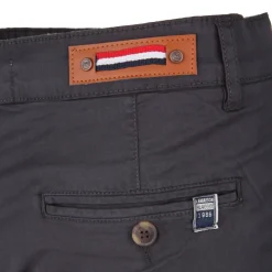 BLAGGIO Bermuda chino venili coton stretch popeline revers gansé bouton Homme GRIS FONCE Sale