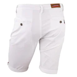 BLAGGIO Bermuda chino venili coton stretch fermeture éclair Homme BLANC Discount