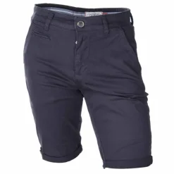 BLAGGIO Bermuda chino venili coton stretch fermeture éclair Homme BLEU FONCE Outlet
