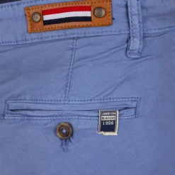 BLAGGIO Bermuda chino venili coton stretch popeline revers gansé bouton Homme BLEU CIEL