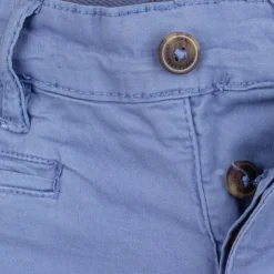 BLAGGIO Bermuda chino venili coton stretch popeline revers gansé bouton Homme BLEU CIEL