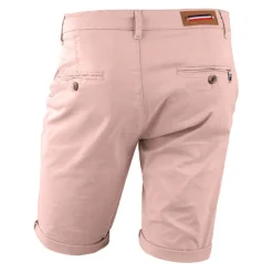BLAGGIO Bermuda chino venili coton stretch fermeture éclair Homme SAUMON Clearance