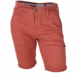 BLAGGIO Bermuda chino venili coton stretch fermeture éclair Homme ORANGE New