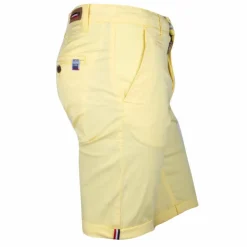 BLAGGIO Bermuda chino venili coton stretch popeline revers gansé bouton Homme JAUNE CLAIR Discount