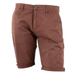 BLAGGIO Bermuda chino venili coton stretch fermeture éclair Homme MARRON FONCE Sale