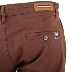 BLAGGIO Bermuda chino venili coton stretch fermeture éclair Homme MARRON FONCE Sale