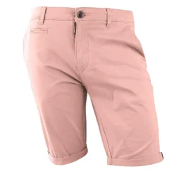 BLAGGIO Bermuda chino venili coton stretch fermeture éclair Homme ROSE CLAIR