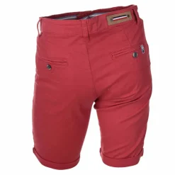 BLAGGIO Bermuda chino venili coton stretch fermeture éclair Homme ROUGE Best