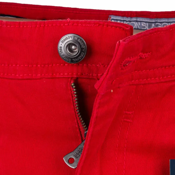 BLAGGIO Bermuda coton stretch 5 poches Valley Homme ROUGE New