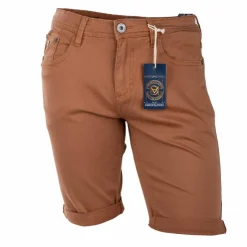 BLAGGIO Bermuda coton stretch 5 poches Valley Homme MARRON New