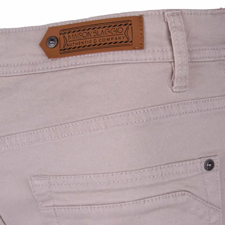 BLAGGIO Bermuda coton stretch 5 poches Valley Homme BEIGE Clearance