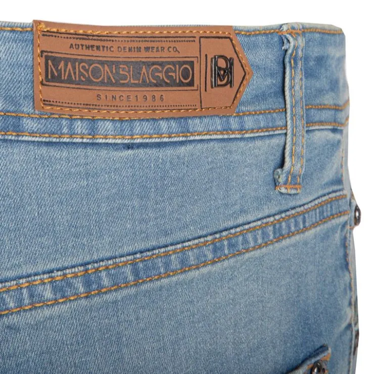BLAGGIO Bermuda denim vasto bleu délavé Homme BLEU CLAIR New