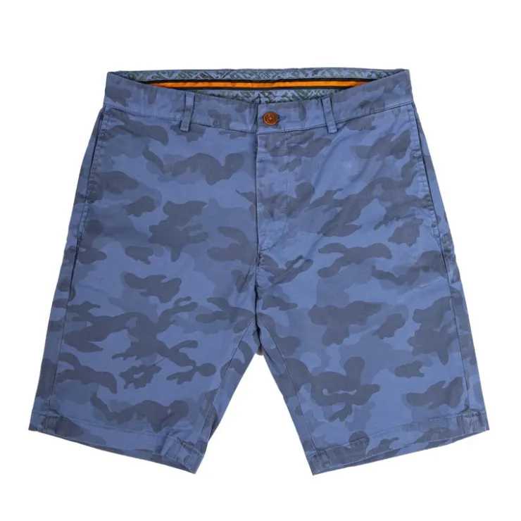 APPARTINENZA Bermuda en coton bio motif camouflage Homme BLEU Sale