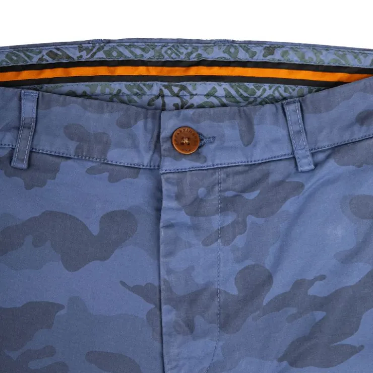 APPARTINENZA Bermuda en coton bio motif camouflage Homme BLEU Sale