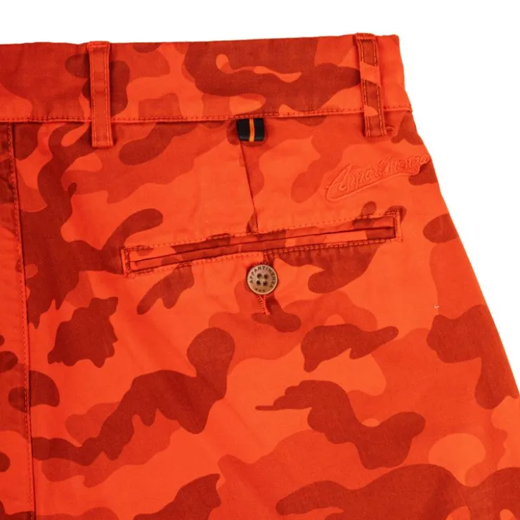 APPARTINENZA Bermuda en coton bio motif camouflage Homme ORANGE Online