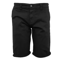 BILL TORNADE Bermuda en coton chino avec revers Homme NOIR Discount