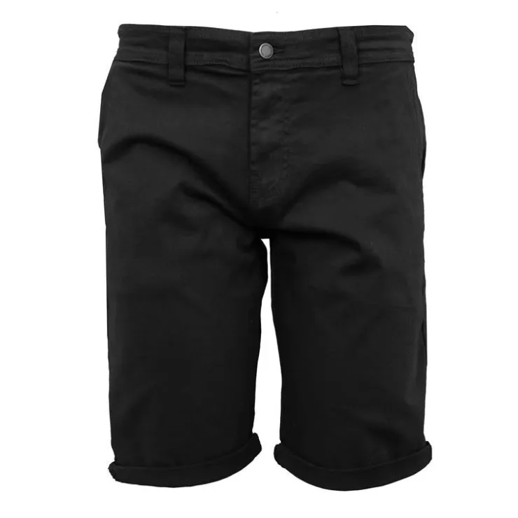 BILL TORNADE Bermuda en coton chino avec revers Homme NOIR Discount