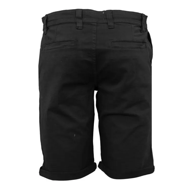 BILL TORNADE Bermuda en coton chino avec revers Homme NOIR Discount