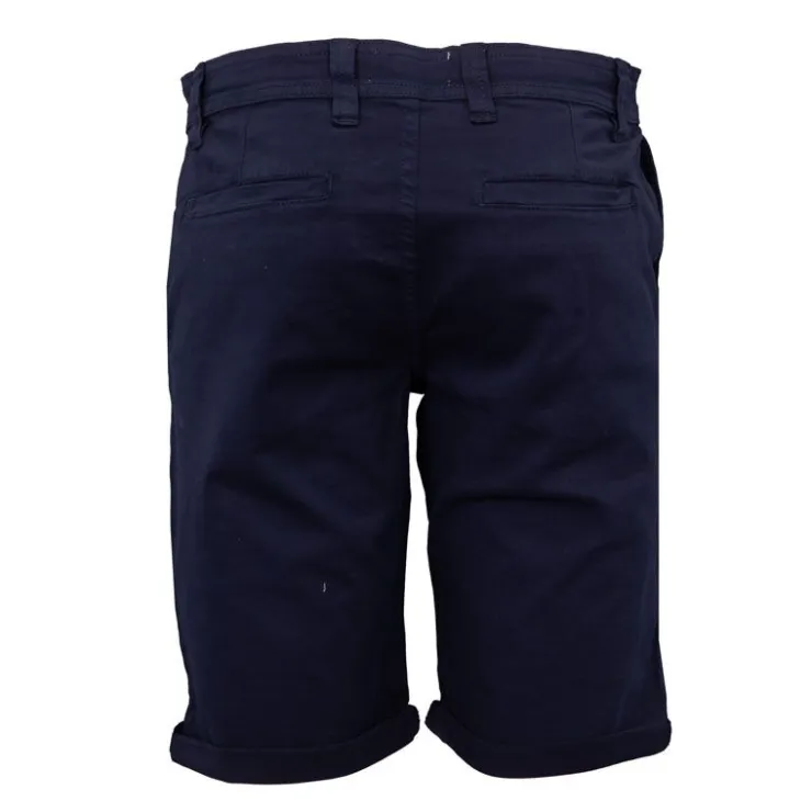 BILL TORNADE Bermuda en coton chino avec revers Homme BLEU FONCE