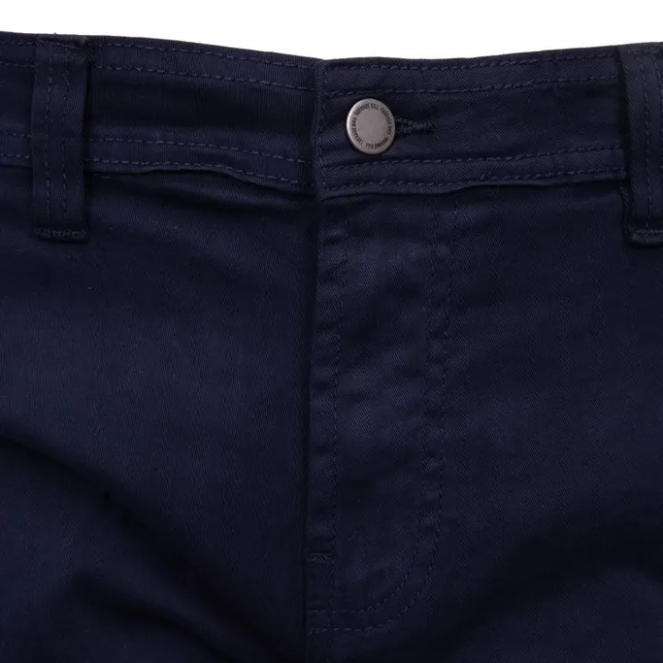 BILL TORNADE Bermuda en coton chino avec revers Homme BLEU FONCE